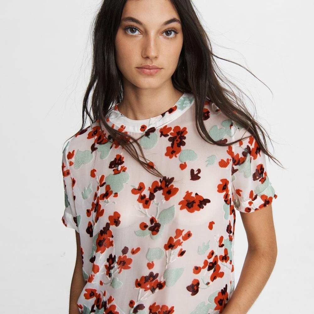 Rag & Bone Gigi Silk Blend T-Shirt